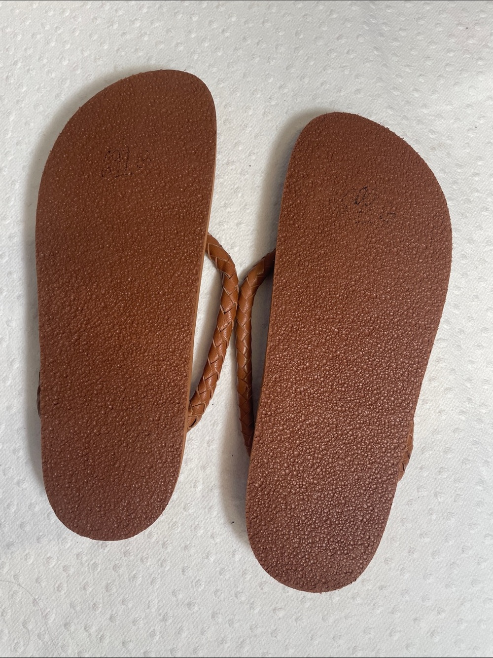 ZARA Braided Thong Sandals in Cognac Brown leather NWOT EU40 - Picture 6 of 6